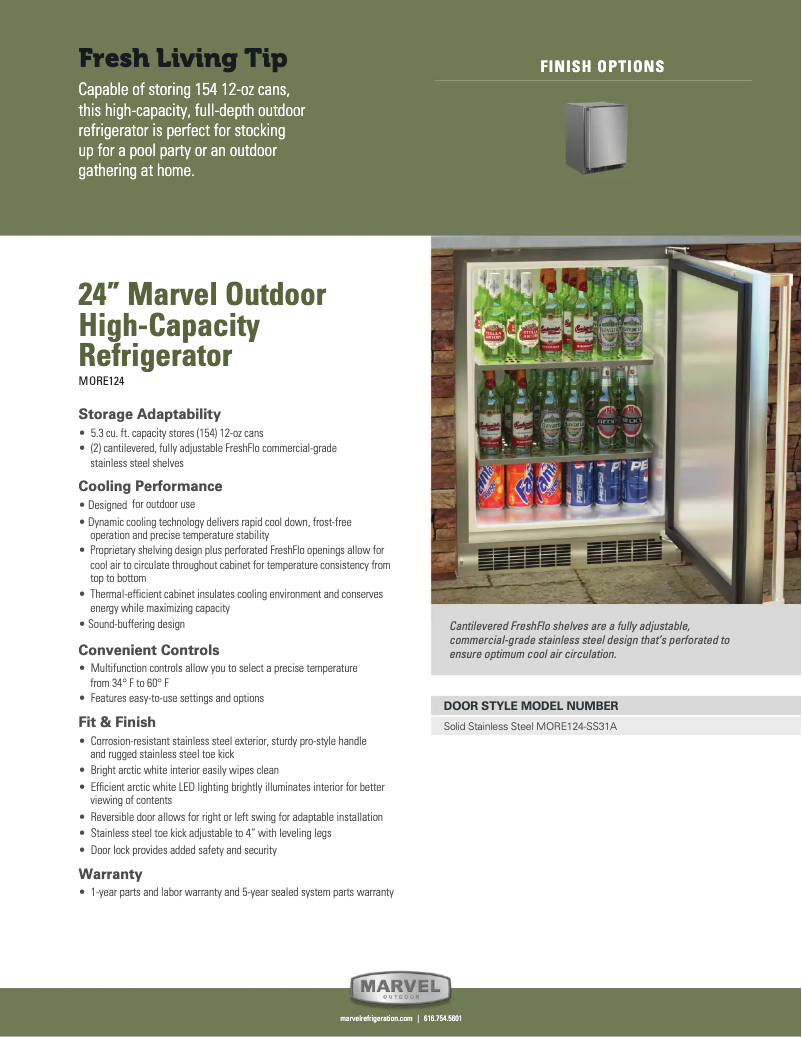 First page image of the manual for MORE124SS31A