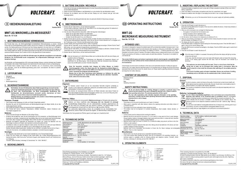 Page 1 of the manual User Manual Voltcraft MWT-2G