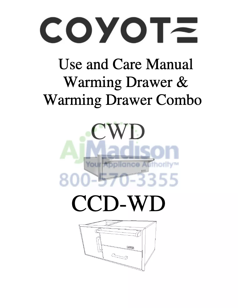 First page image of the manual for CCD-WD