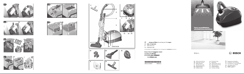Page 1 of the manual User Manual Bosch BGL4A500