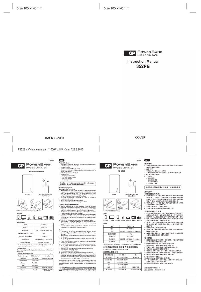 Page 1 of the manual User Manual GP PowerBank Vivienne 352PB