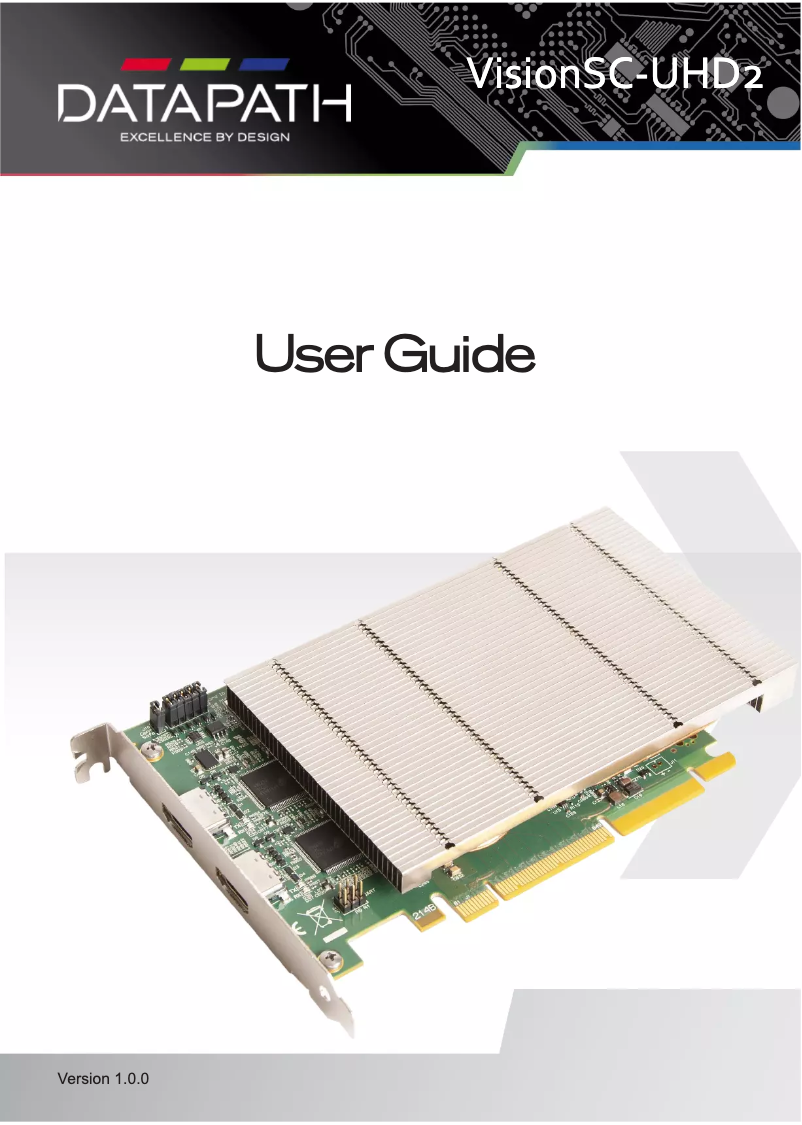 First page image of the manual for VisionSC-UHD2