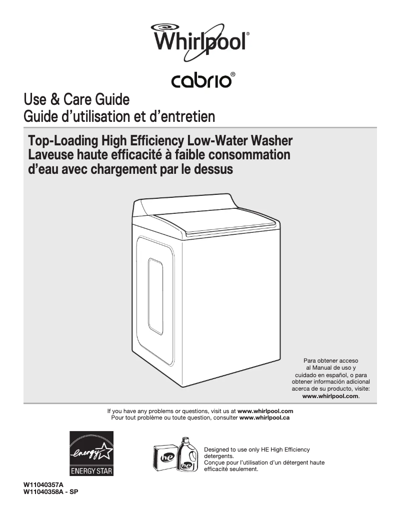 First page image of the manual for WTW8500DC