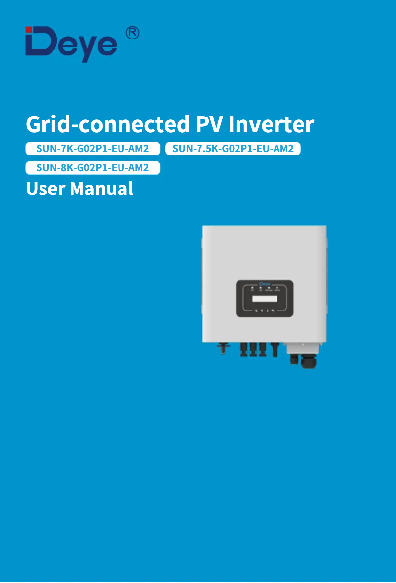 Page 1 of the manual User Manual Deye SUN-7.5K-G02P1-EU-AM2