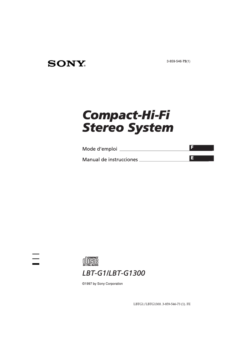 Page 1 of the manual User Manual Sony LBT-G1300
