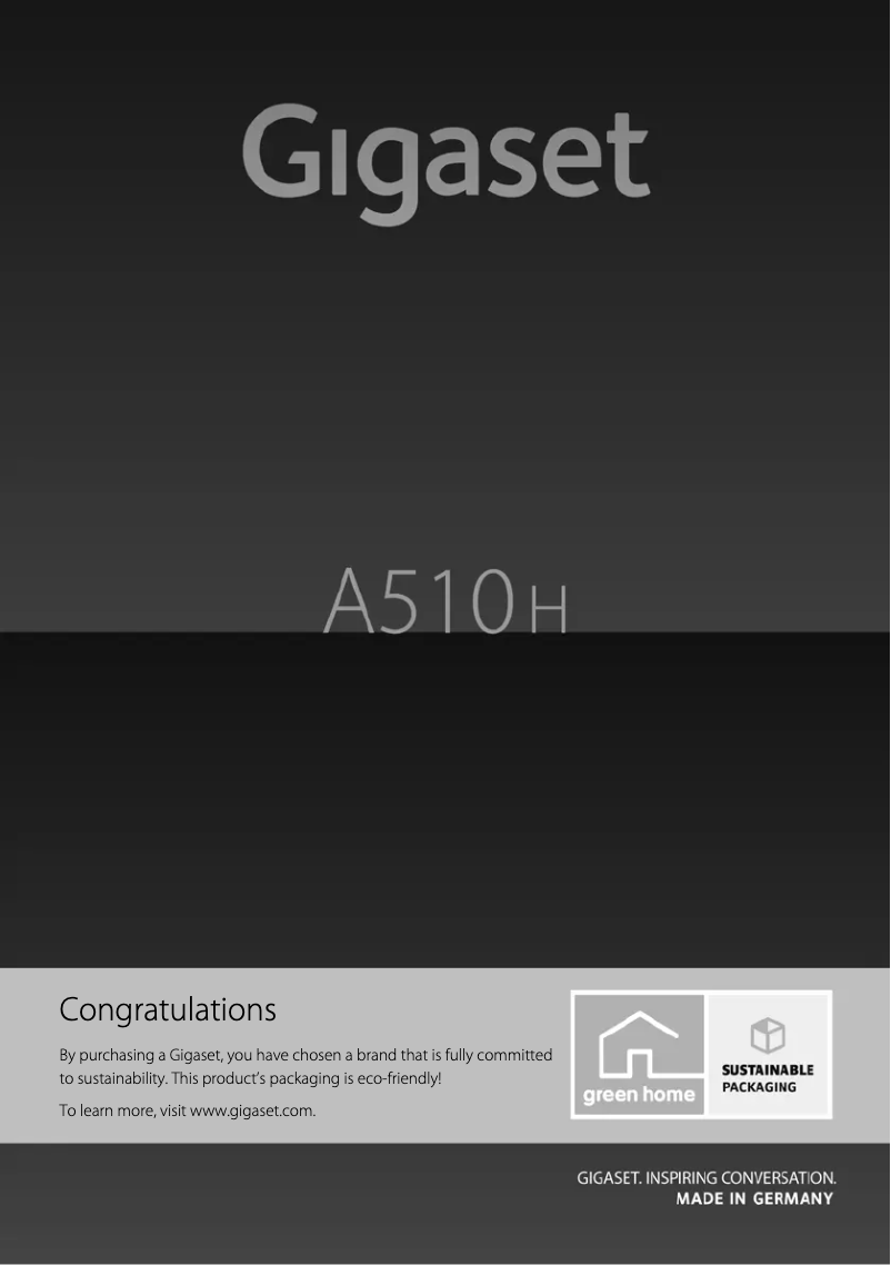 Page 1 of the manual User Manual Gigaset A510H