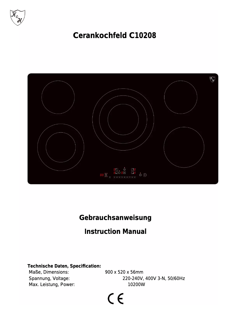 Page 1 of the manual User Manual K&H NC-10208