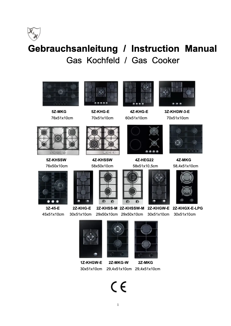 Page 1 of the manual User Manual K&H 2Z-KHG