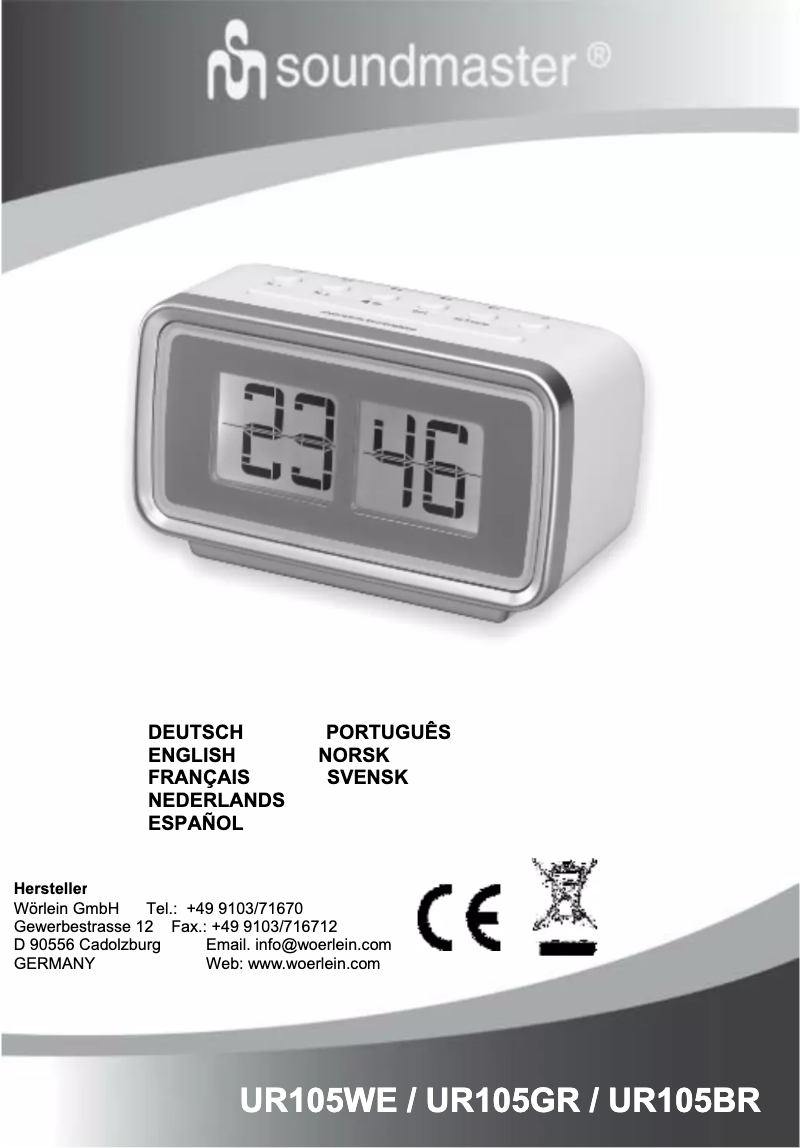 First page image of the manual for UR105GR