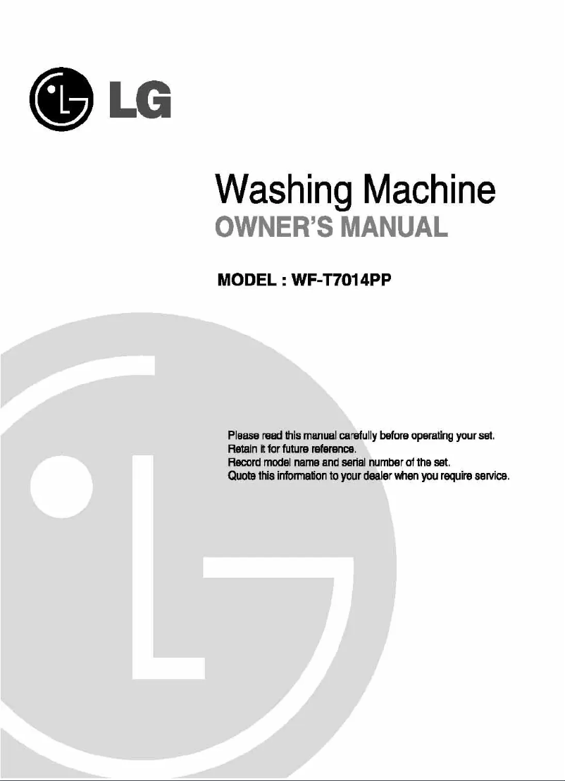 First page image of the manual for WF-T7016PP