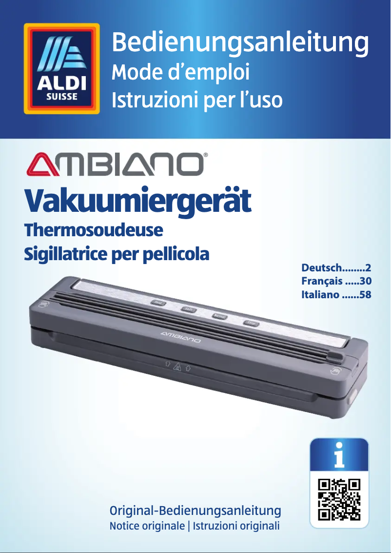 Page 1 of the manual User Manual Ambiano GT-VBS-03-CH