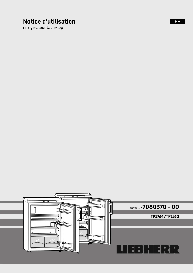 Page 1 of the manual User Manual Liebherr TP 1764 Premium