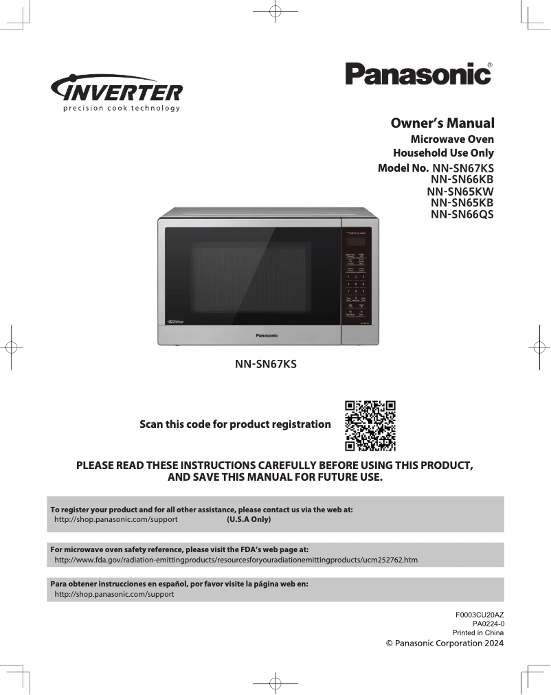 Page 1 of the manual User Manual Panasonic NN-SN66QS