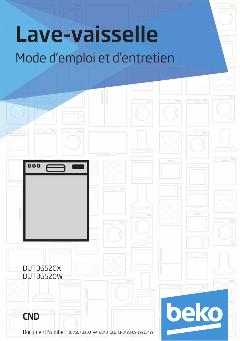 First page image of the manual for DUT36520W