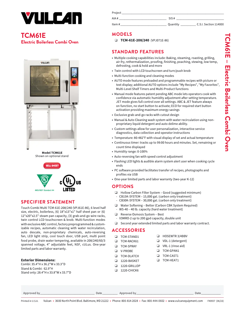 First page image of the manual for TCM-61E