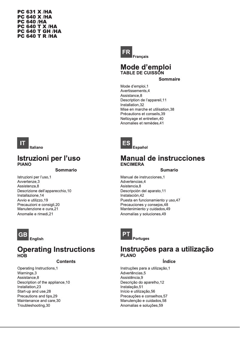 First page image of the manual for PC 640 T (AN) R /HA
