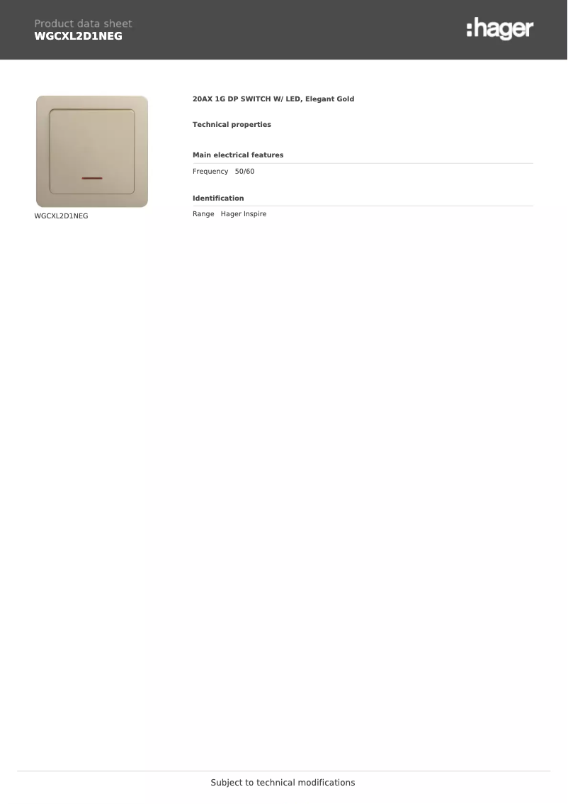 First page image of the manual for WGCXL2D1NEG