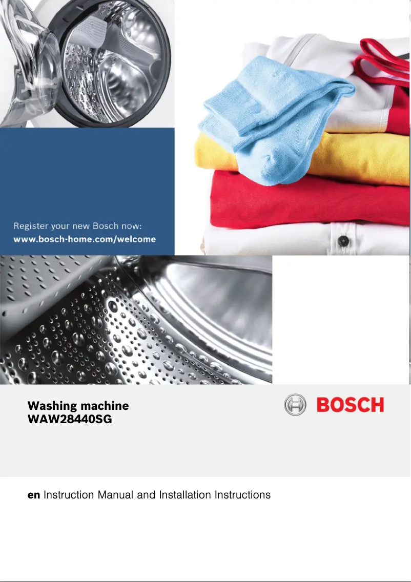 Page 1 of the manual User Manual Bosch WAW28440SG