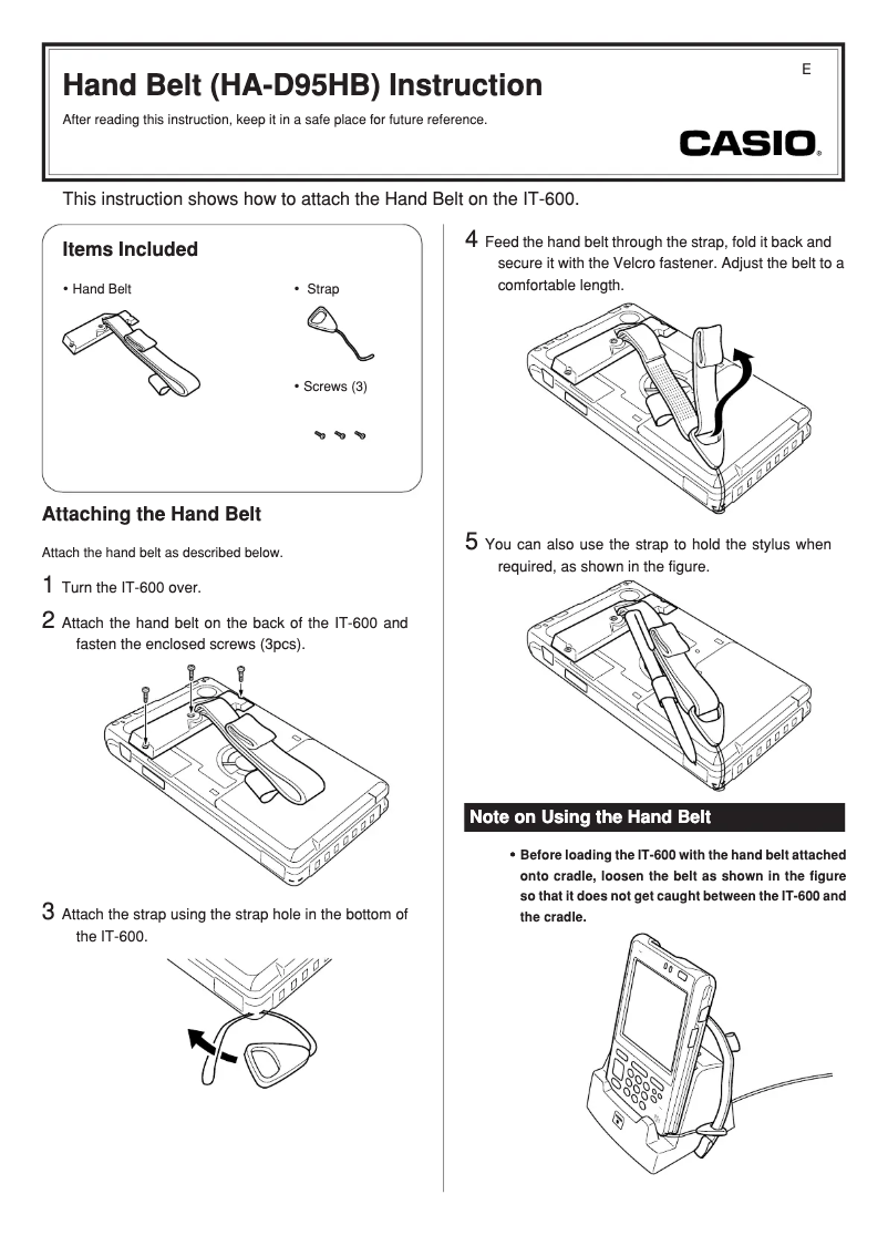 Page 1 of the manual User Manual Casio HA-D95HB