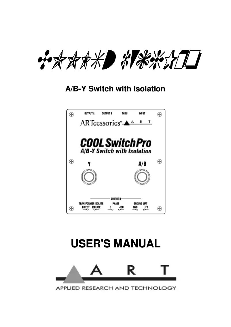 First page image of the manual for Cool Switch Pro