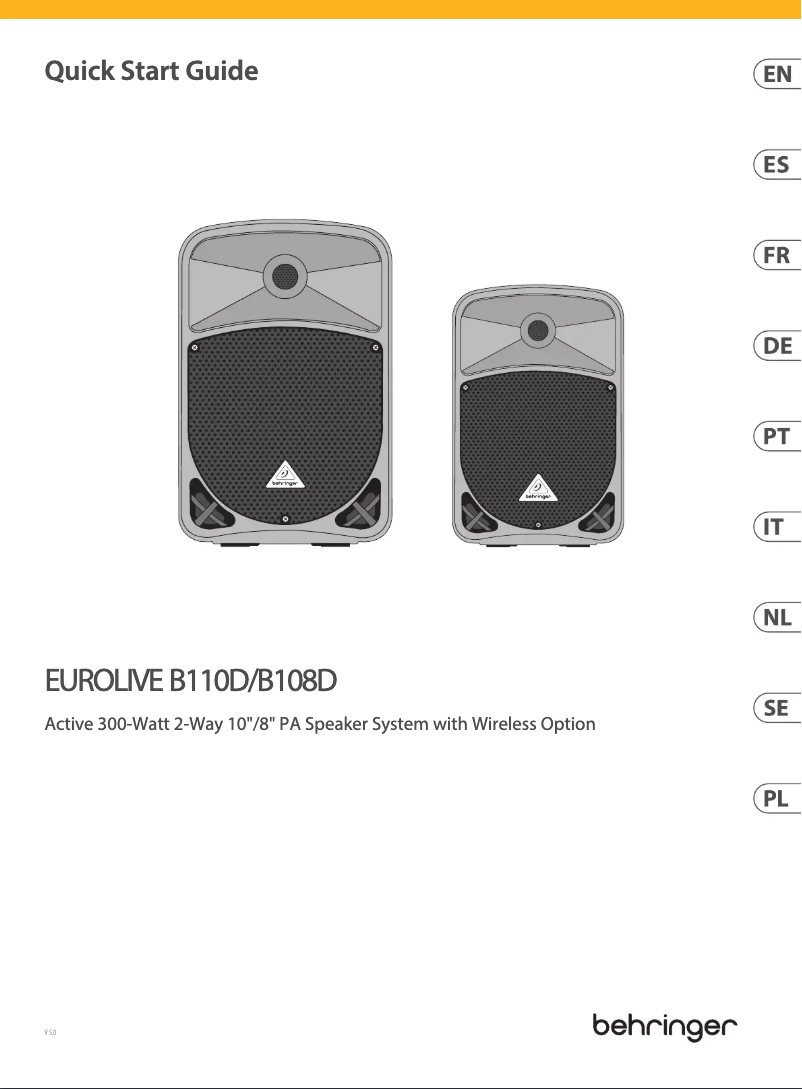 First page image of the manual for Eurolive B108D