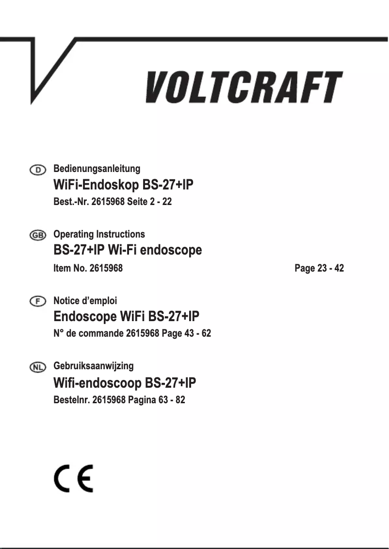 Page 1 of the manual User Manual Voltcraft BS-27+IP