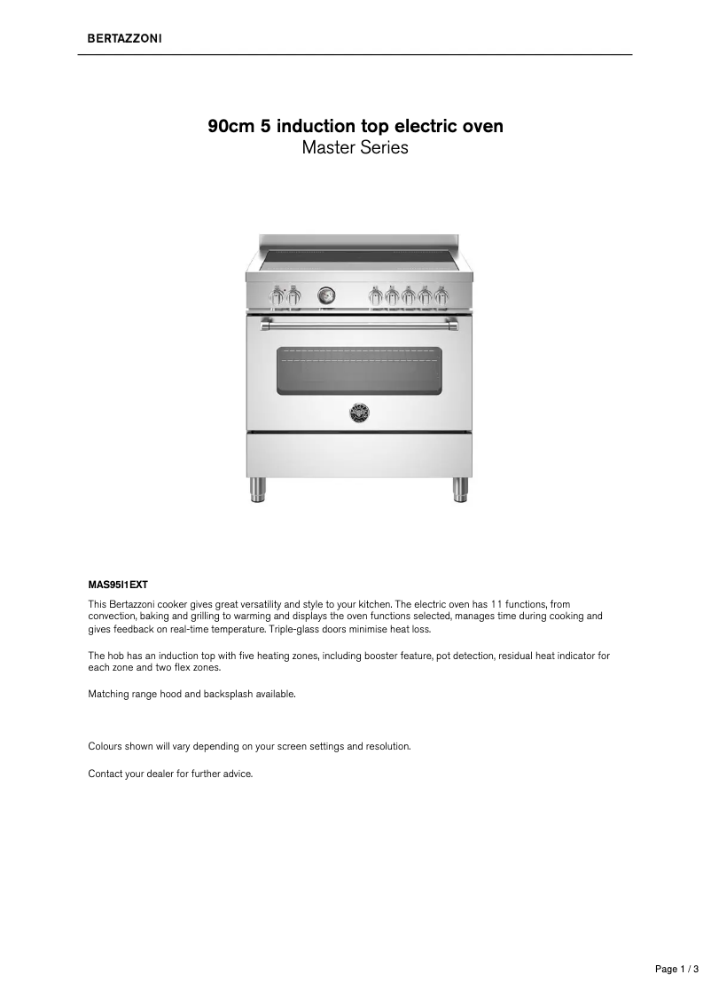 First page image of the manual for MAS95I1EXT