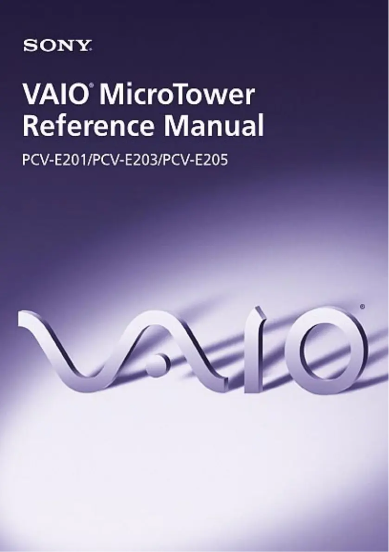 First page image of the manual for Vaio PCV-E203