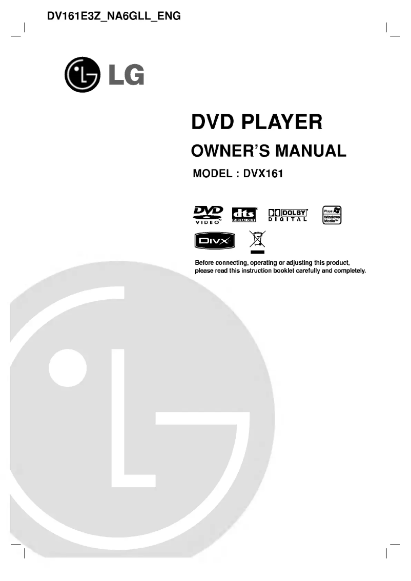 First page image of the manual for DV161E2Z
