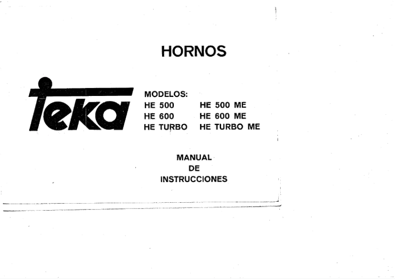 Page 1 of the manual User Manual Teka HE Turbo