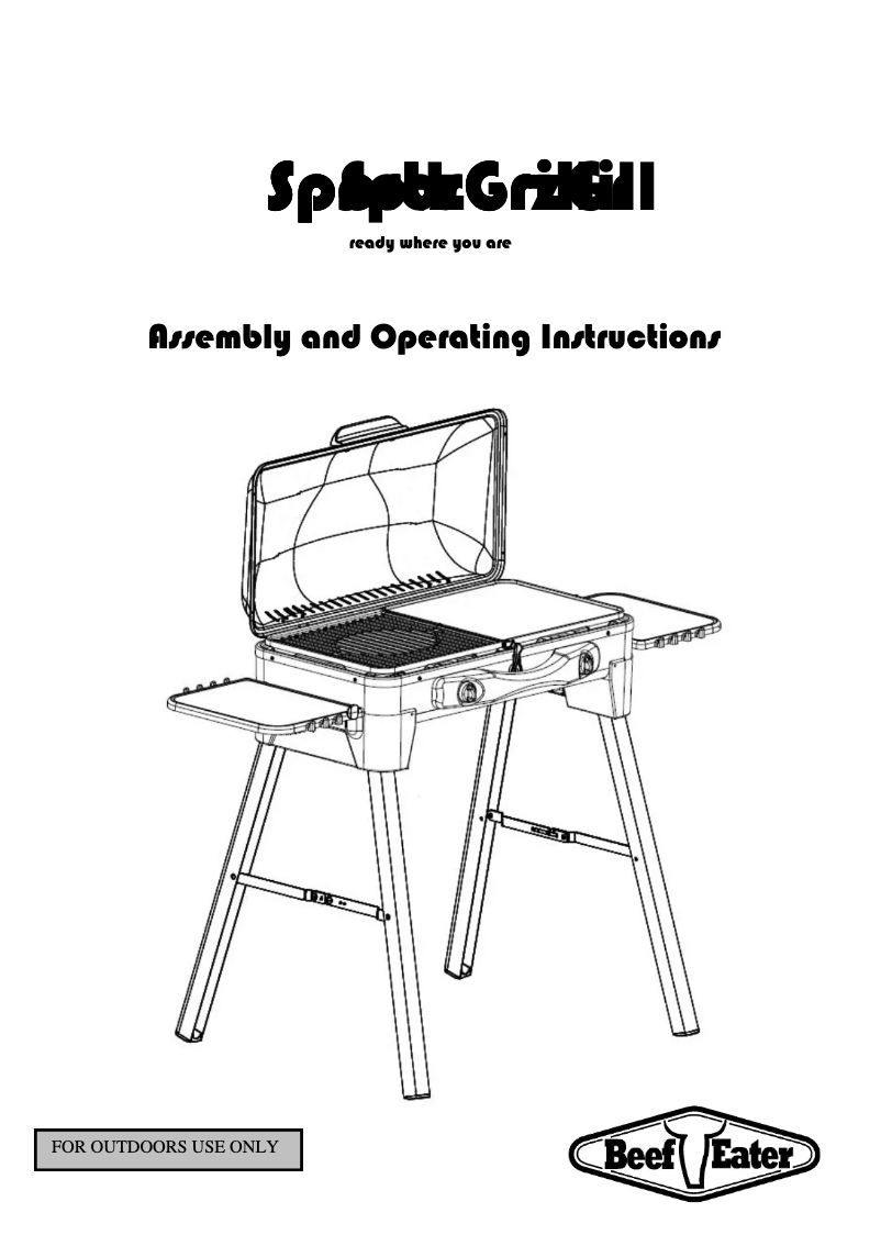 Page 1 of the manual User Manual BeefEater SportzGrill