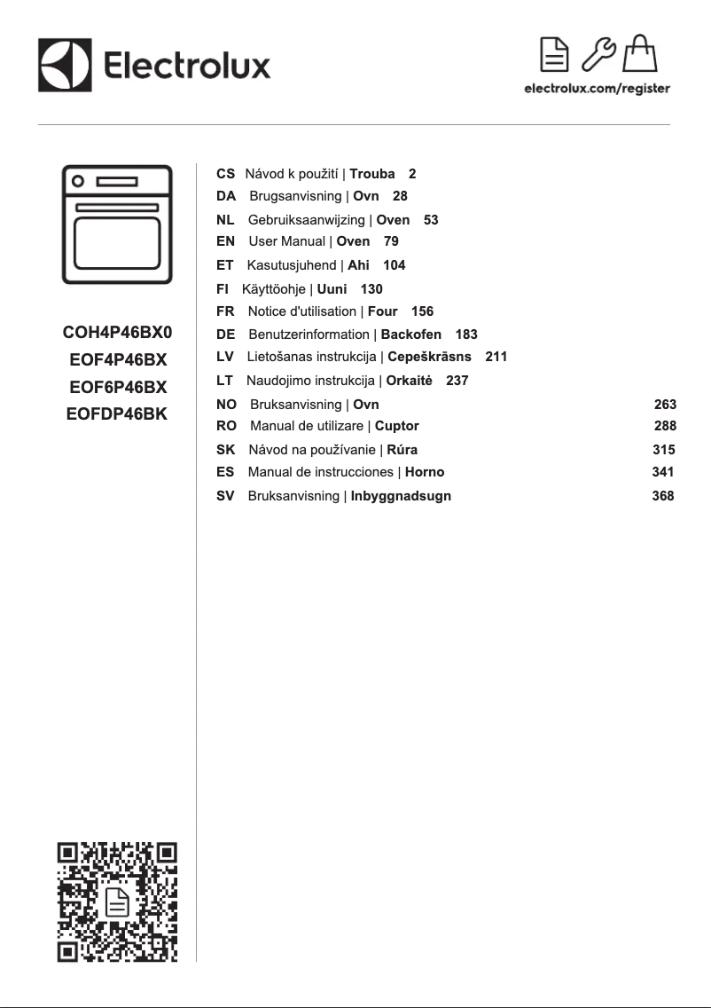 First page image of the manual for EOFDP46BK