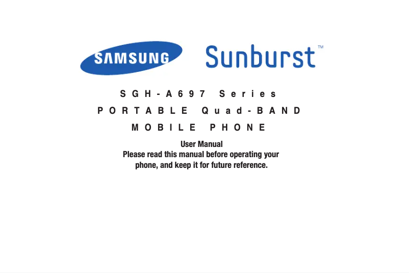 First page image of the manual for Sunburst A697