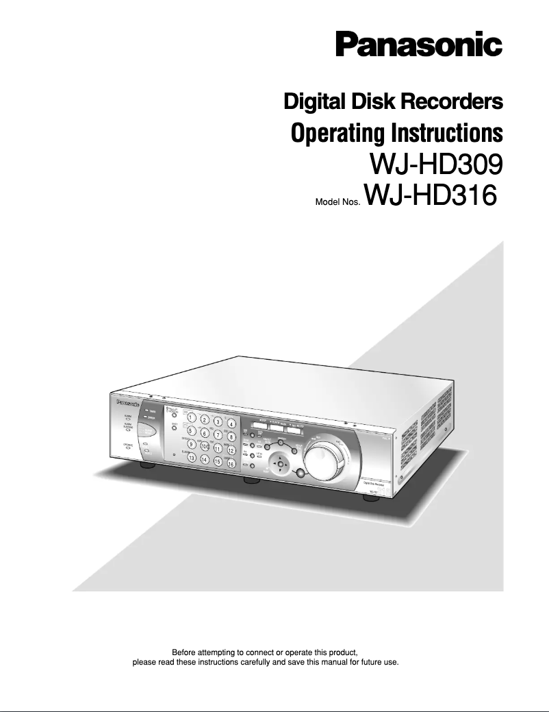 Page 1 of the manual User Manual Panasonic WJ-HD316