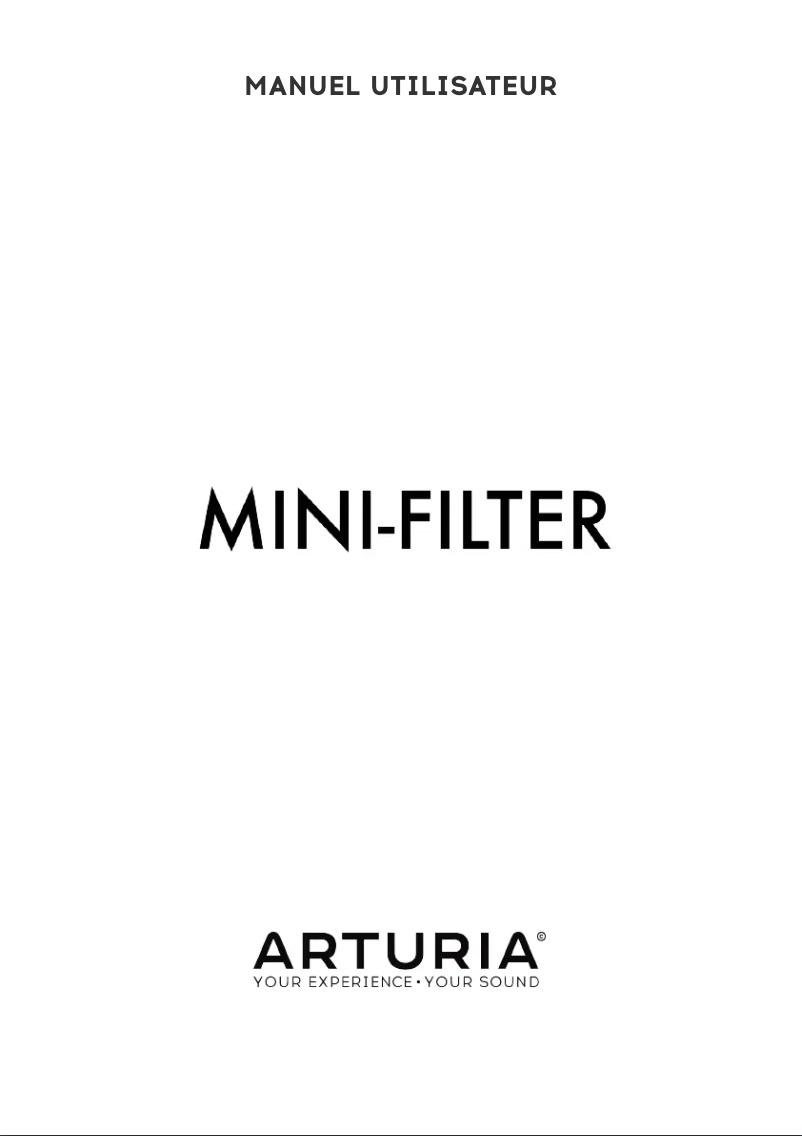 Page 1 of the manual User Manual Arturia Filter Mini