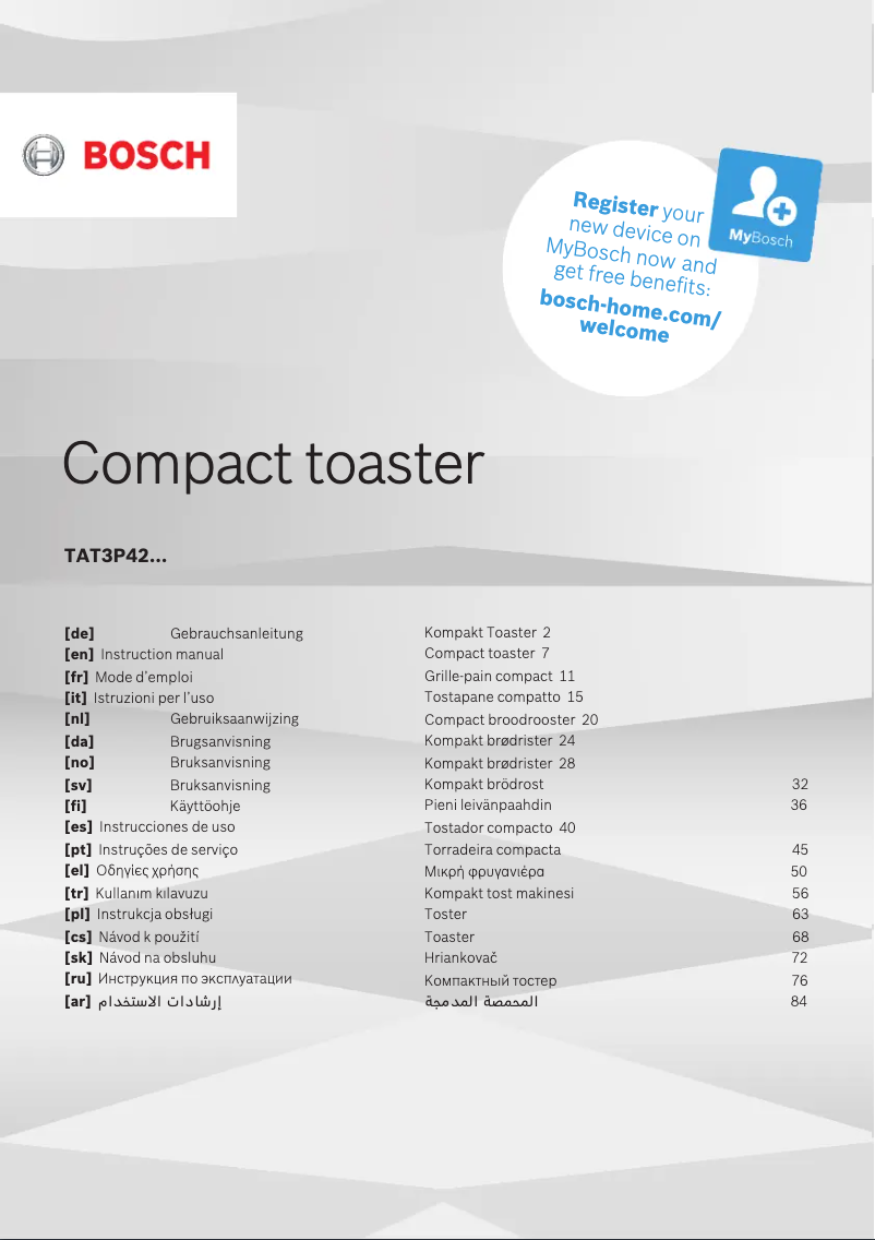 First page image of the manual for TAT3P423