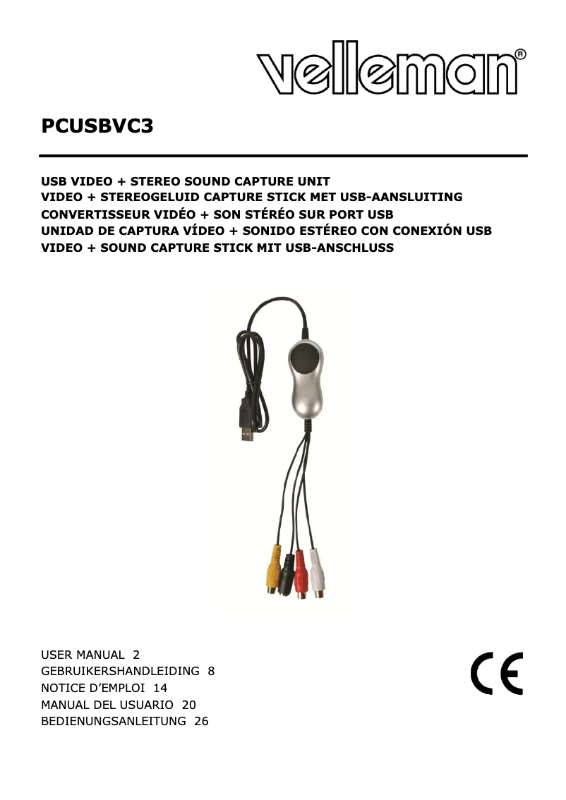 First page image of the manual for PCUSBVC3