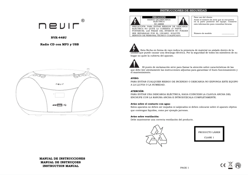 First page image of the manual for NVR-448 U