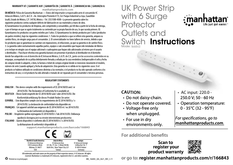 First page image of the manual for 166843