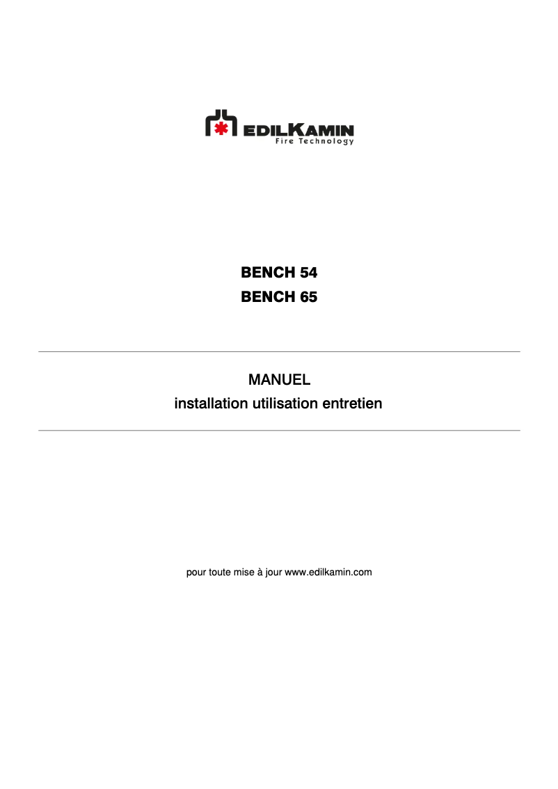 Page 1 of the manual User Manual Edilkamin BENCH 54