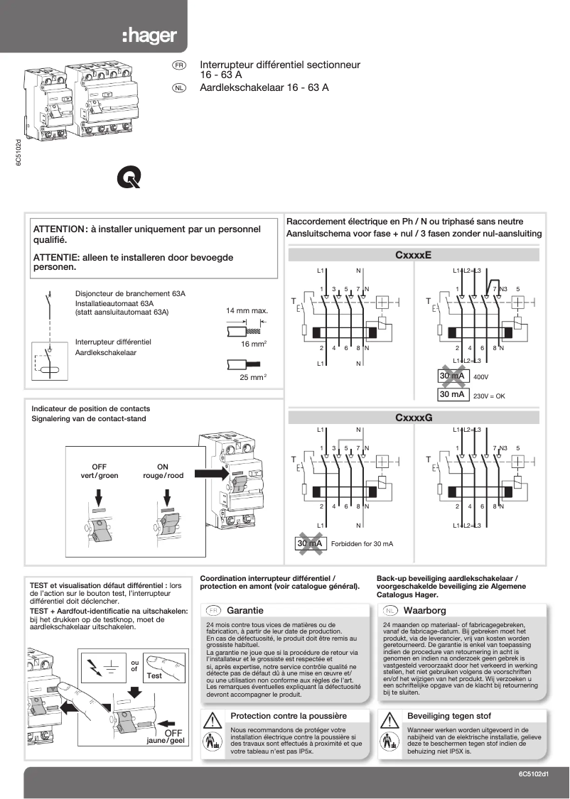 First page image of the manual for CDH240G