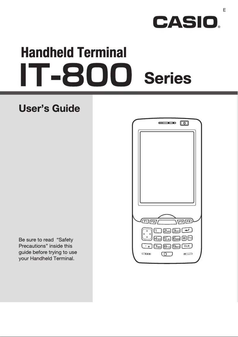 Page 1 of the manual User Manual Casio IT-800