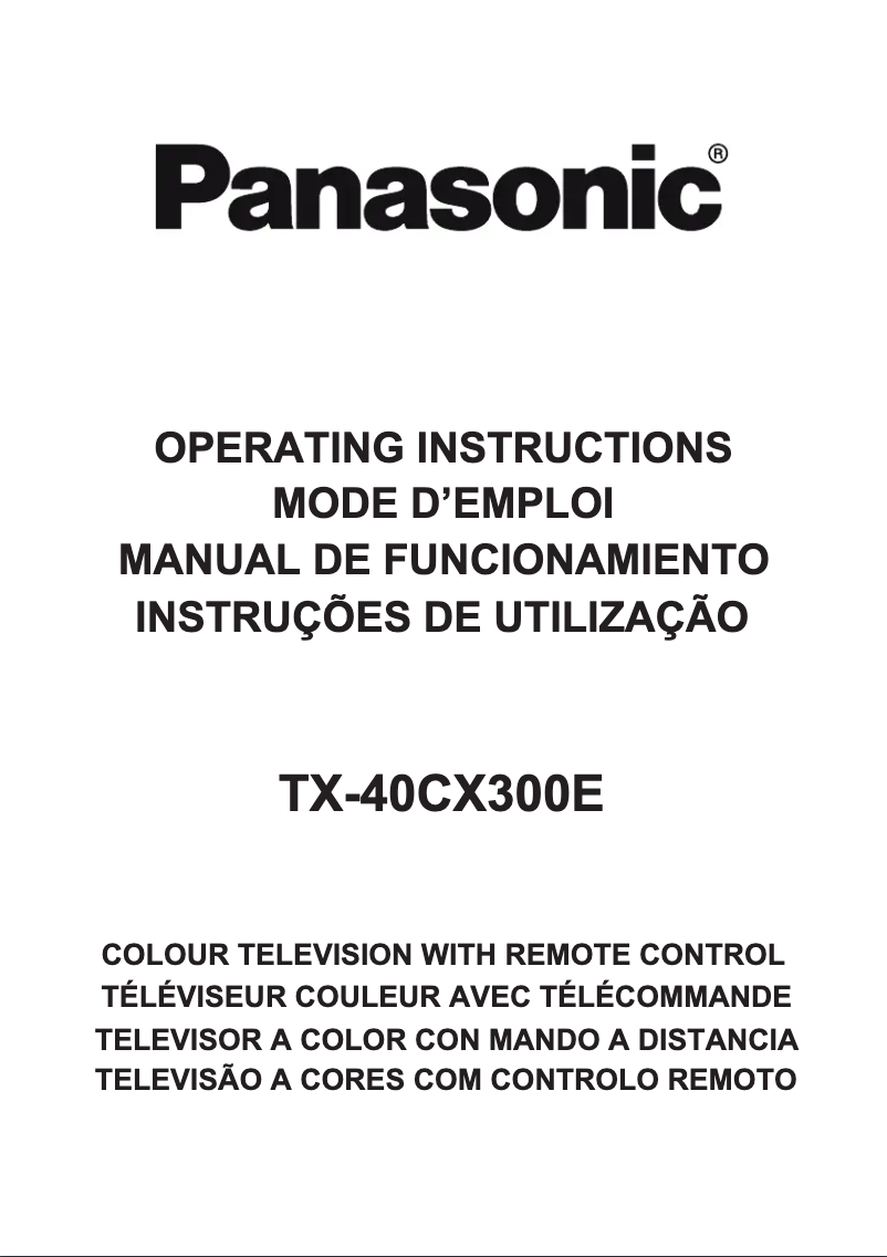 Page 1 of the manual User Manual Panasonic Viera TX-40CX300E