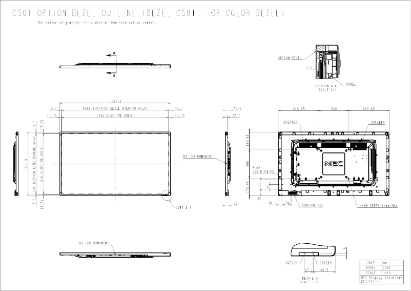 First page image of the manual for MultiSync C501