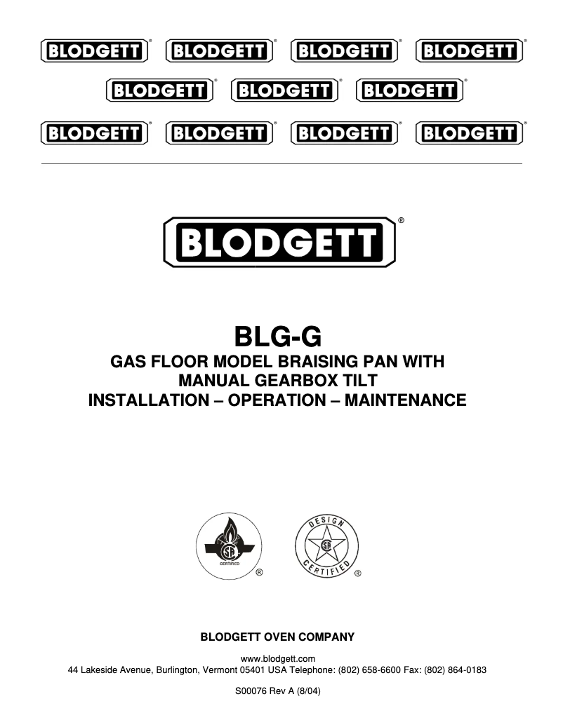 First page image of the manual for BLG-40G