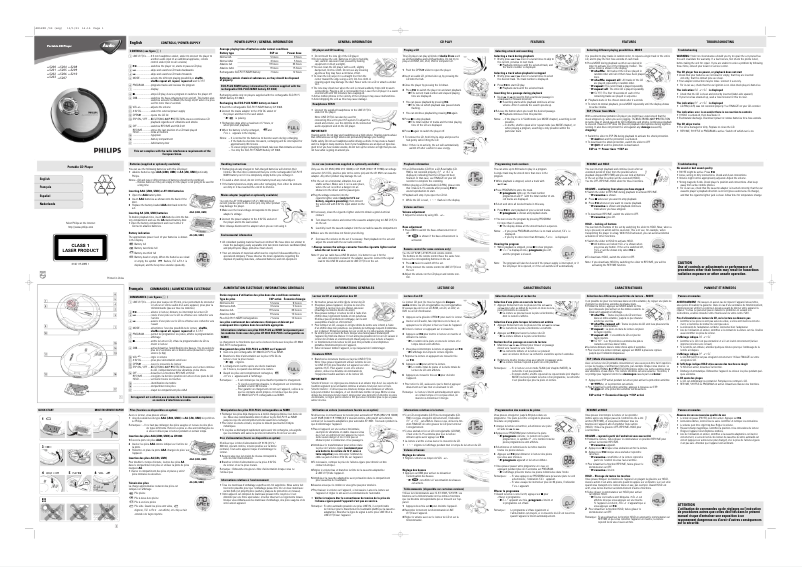 Page 1 of the manual User Manual Philips AX5205