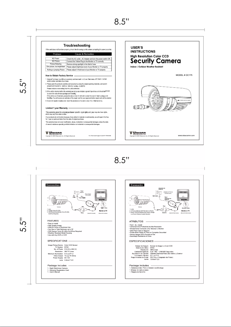 Page 1 of the manual User Manual Clover Electronics OC175