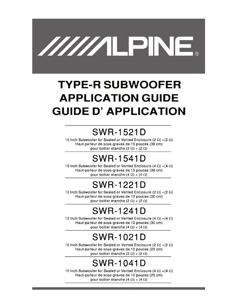 Page 1 of the manual User Manual Alpine SWR-1221D