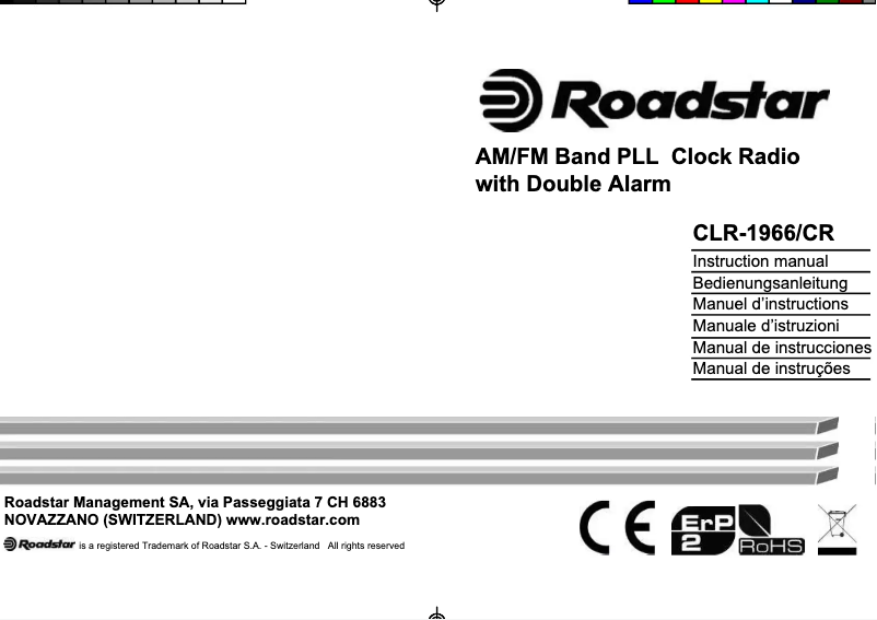 First page image of the manual for CLR-1966/CR