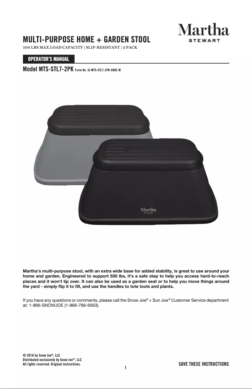 First page image of the manual for MTS-STL7-2PK